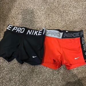 Nike Women's Pro Bike Shorts - Black and Red